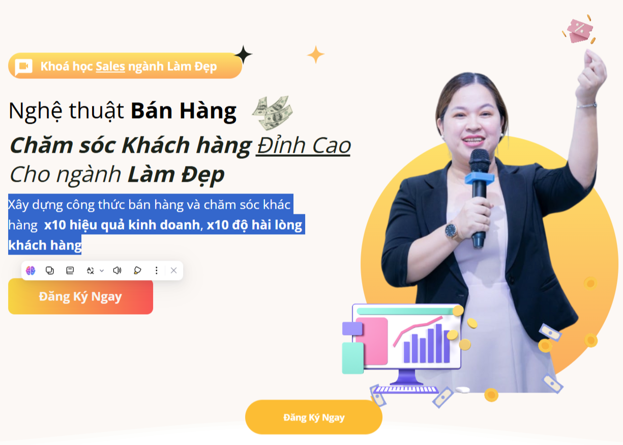 Nghệ Thuật "BÁN HÀNG VÀ CHĂM SÓC KHÁCH HÀNG ĐỈNH CAO" trong Ngành Làm Đẹp